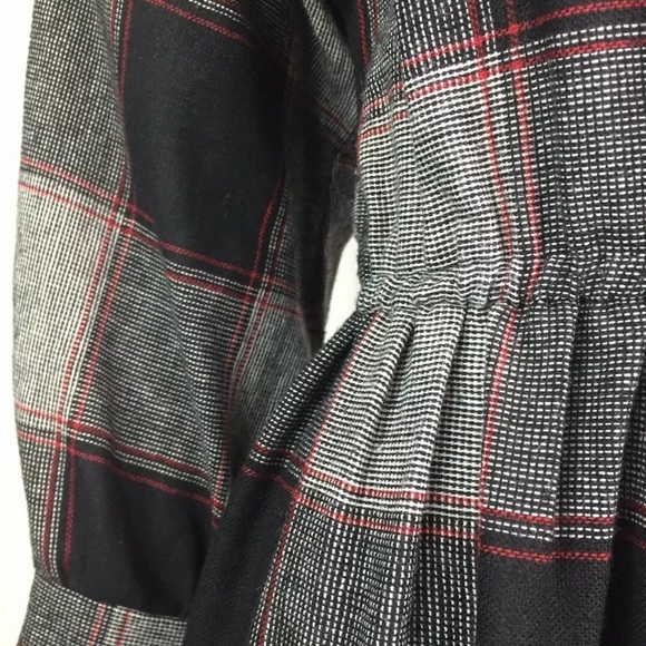 Vintage 60s Plaid Mod Button Flare Dress - Picture 6 of 8